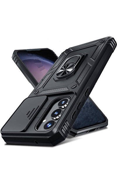 Nezih Case Samsung Galaxy S26 Plus Uyumlu Magnetik Standlı Kamera Korumalı Sü...