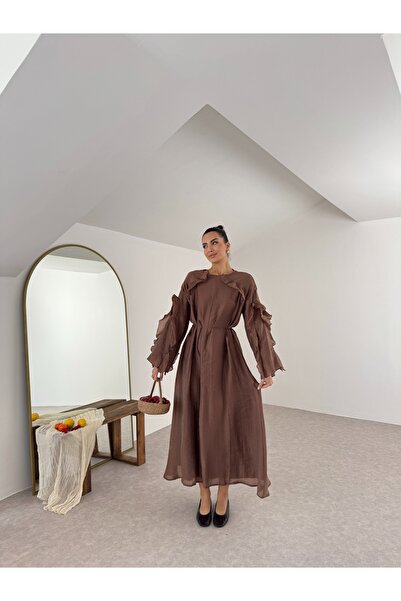 Nesil Women's Long Dress with Flounces