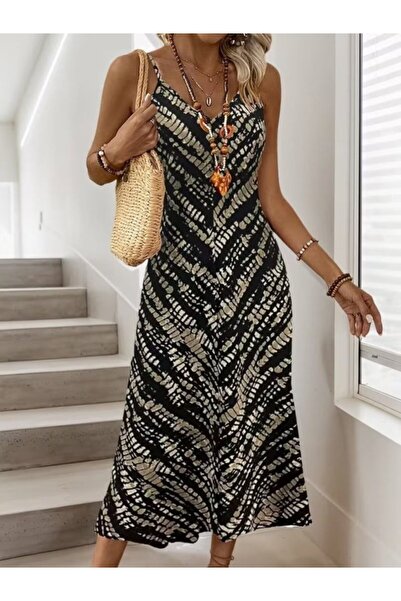 Kokosh moda Γυναικείο φόρεμα με λουράκια και λαιμόκοψη V με μακρύ σχέδιο