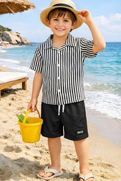 MODANINO Σετ για αγόρια (Πουκάμισο βάφλα + Οθωμανικό σορτς) 3-12 ετών 12569HC