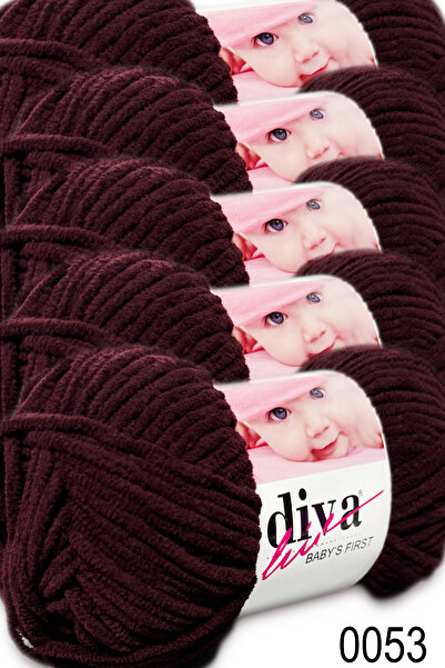 Diva İplik Babys First Velvet Yarn (5X100Gr.) - 0053 - Eggplant Purple