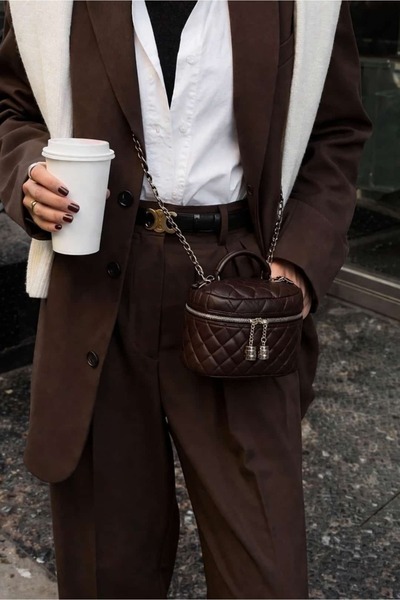 Yuka Atelier Echo Quilted Detailed Mini Crossbody and Shoulder Bag