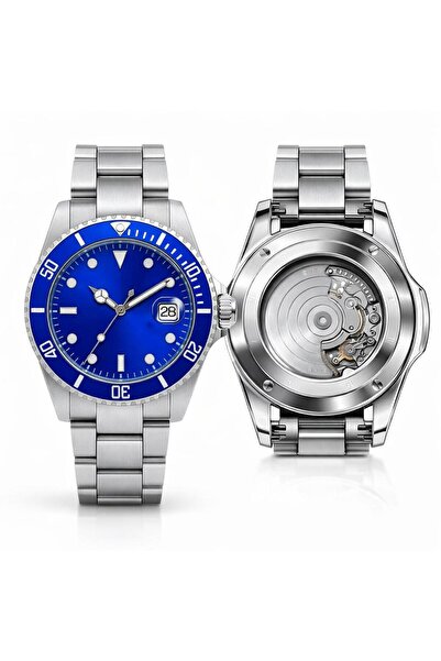 Rodium Men's Wristwatch Glass Cover Metal Calendar Stainless Non-Tarnish