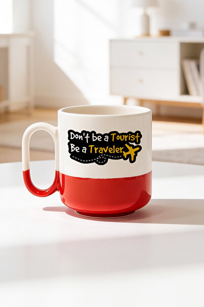 BB TRADE كوب سيراميك مطبوع بتصميم ترافلر برو سعة 330 مل