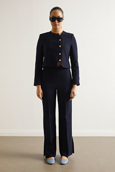 Swass Σετ παντελόνι με χρυσά κουμπιά σε μπλε ναυτικό χρώμα