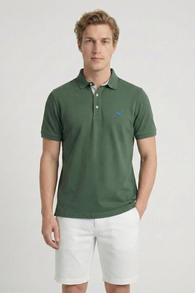 SMILE Barbados Khaki 100% Cotton Polo T-Shirt