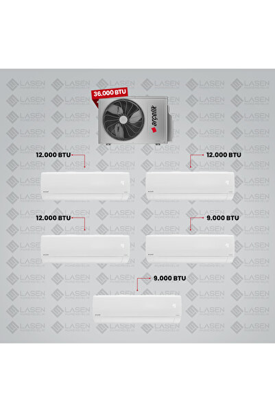 Arçelik 1+5 Multi Sistem Klima / 36100 Md Pro Dış Ünite ( 2 adet 9 BTU BEYAZ ...