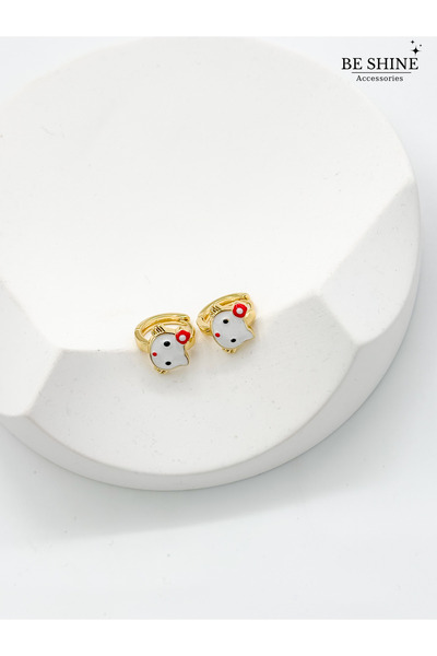 Be shine accessories Hello Kitty 18K Çelik Çocuk Küpe