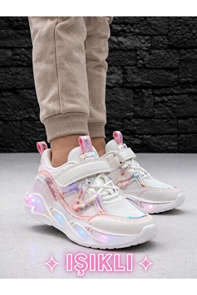 PEPİNO KİDS KIZ ÇOCUK IŞIKLI SNEAKER, SİM DETAYLI, COMFORT TABAN 2198