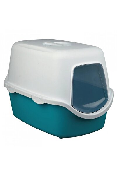 Trixie Vico Covered Litter Box, 56×40×40 cm, Turquoise/White