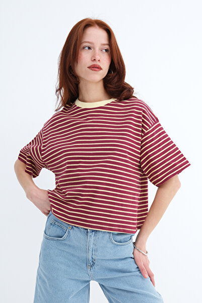 Addax Striped Short Sleeve T-Shirt P10684
