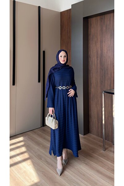 vikitekno Women's Premium Quality Woven Viscose Dress (Belt Included)