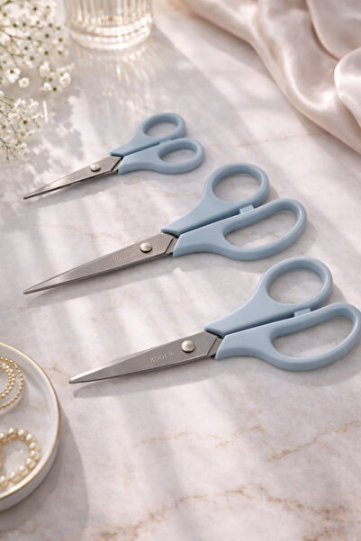 MAKRİ HOME Set de foarfece din 3 piese 21,5-19,5-14 cm din oțel inoxidabil, a...