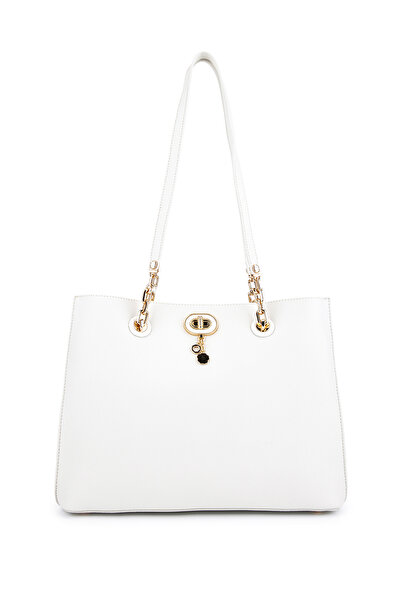 Tamer Tanca Women's Faux Leather White Shoulder Bag