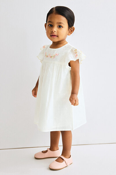 H&M Pamuklu ve İşleme Detaylı Elbise