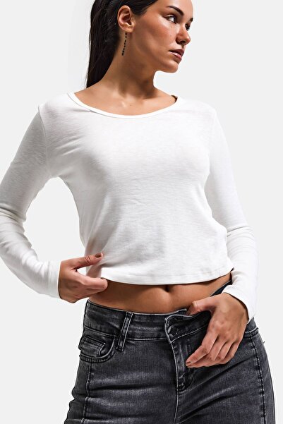 it's basic Γυναικεία λευκή μπλούζα w5 από 100% οργανικό βαμβάκι, εύκαμπτη και...