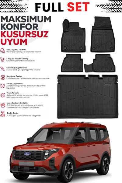 ko kaliteoto Ford Tourneo Courier 2025 Model 4D Bagaj Havuzu+Paspas Seti Prem...