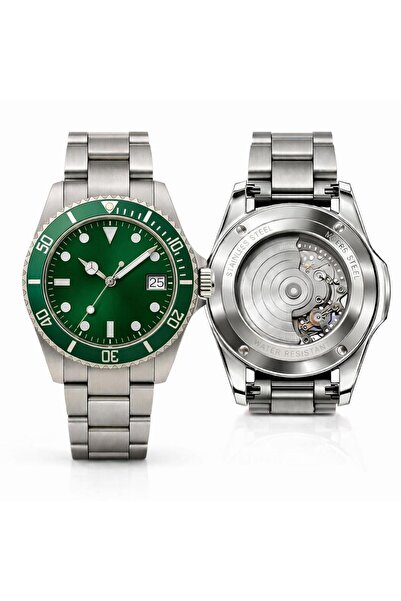 Rodium Men's Wristwatch Glass Cover Metal Calendar Stainless Non-Tarnish