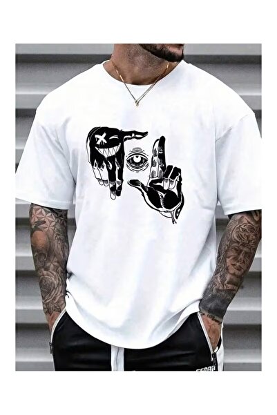 AEMİ Unisex Printed Oversized T-shirt με Κοντό Μανίκι