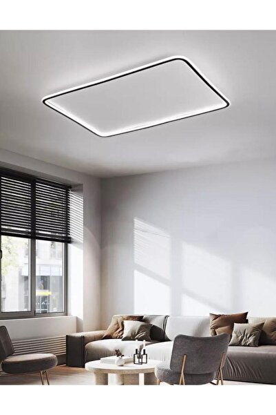 Monolux 60*90CM İÇE VE DIŞA IŞIK LED AVİZE PLAFONYER SİYAH-RAL9005 SOĞUK BEYA...