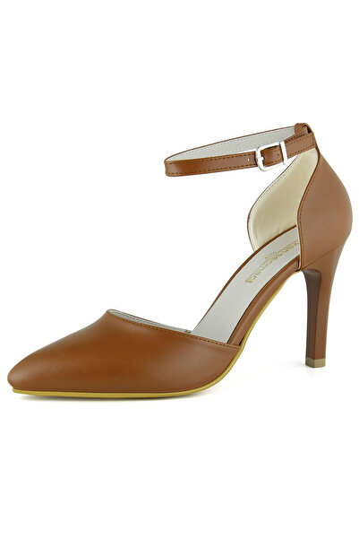 Erkan Saçmacı Sindy Taba Vegan Strappy Thin Heeled Stiletto Shoes