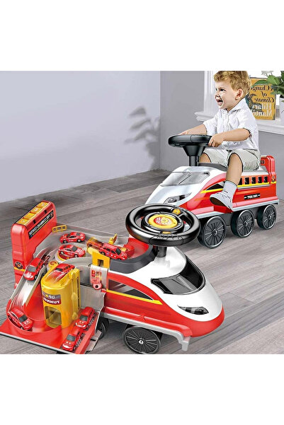 Ramiz Locomotivă interactivă 2 în 1 de călărit pentru pompieri