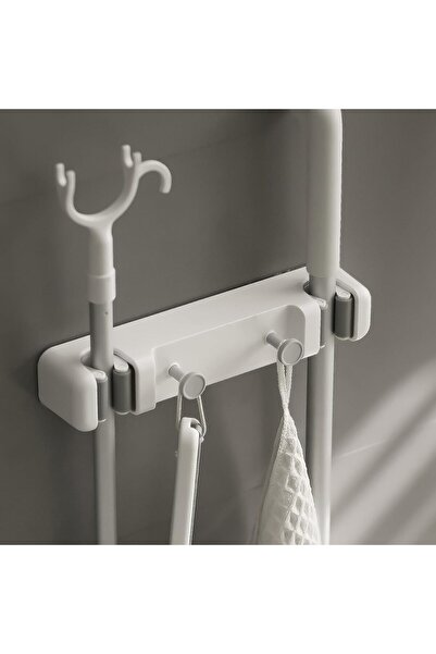 Arabest حامل المكنسة، علاقة المكنسة والممسحة، رف تخزين وتنظيم، حامل جداري مع ...