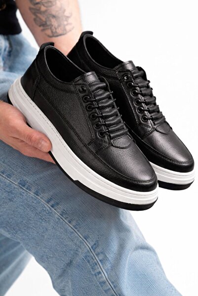 EFNANSHOES acık siyahErkek Siyah Premium Poliüretan Hafif Ortopedik Dikişli T...