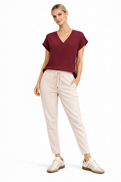VENA Kadın Alian Beli Lastikli Beach Pantolon %100 Lyocell (Tencel™) - Taş