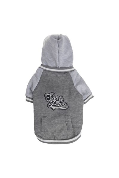 ZanaCasei  "Γρήγορα Πόδια " Γκρι και Λευκό Ριγέ Φούτερ με Κουκούλα και Τσέπη ...