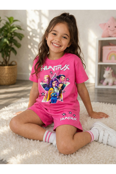 Aselin Kids K-Pop Demon Hunters 100% bumbac Huntrix Zoey Rumi Mira Set de var...