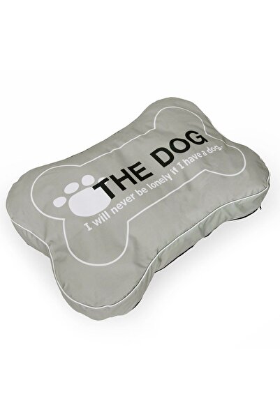 ZanaCasei Γκρι οστόμορφο μαξιλάρι κρεβατιού σκύλου 100x67x13εκ.