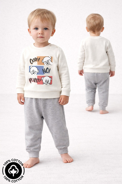 Miniel Unisex Baby Confused Teddy Bear Printed 100% Cotton 6-9-12 Months Top ...