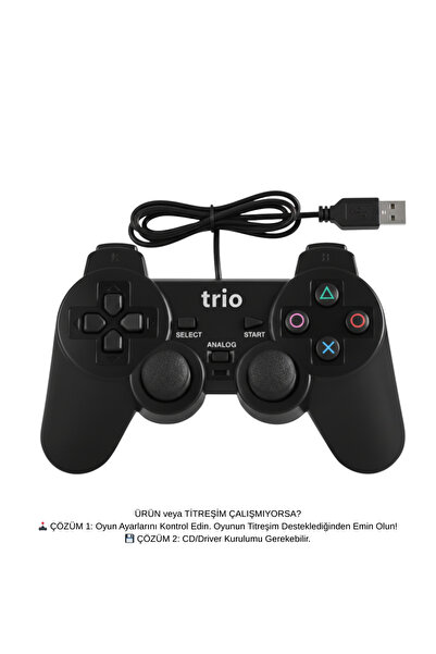 Trio TR-900 Çift Titreşimli (Double Vibration) USB PC Gamepad Joystick