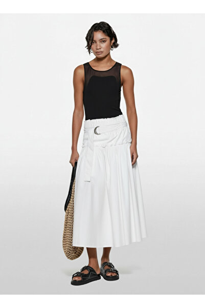 Sisley Γυναικεία 100% βαμβακερή μακριά φούστα με ελαστική μέση και πιέτες 325...