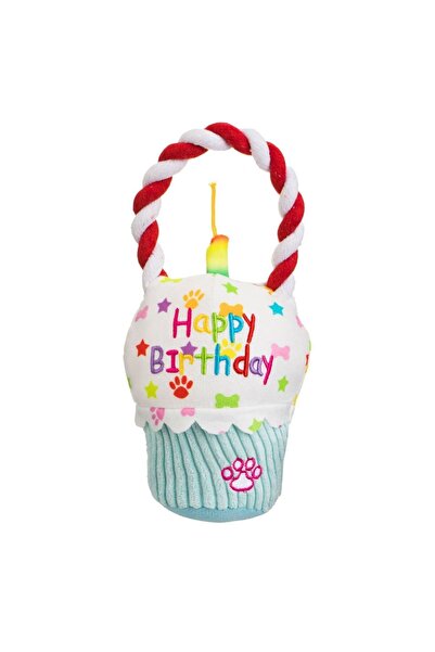 ZanaCasei Παιχνίδι για σκύλους, Cupcake "Happy Birthday" με κορδόνι και ηχητι...