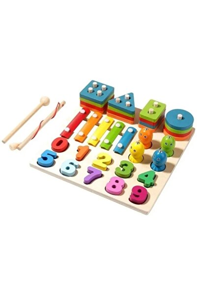 sallma Jucarie multifunctionala din lemn Montessori, sortator forme si numere...