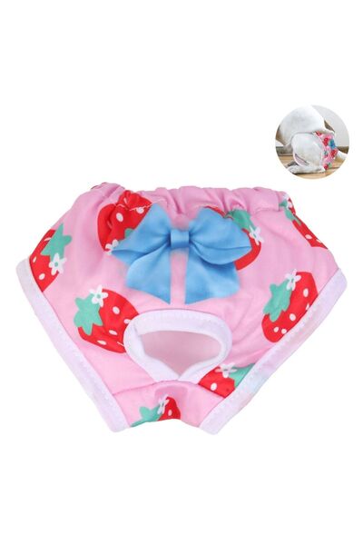 ZanaCasei Προστατευτικά εσώρουχα για σκύλους με ροζ σχέδιο φράουλας