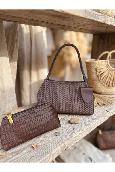 Axesoire NWC-1114 Καφέ Σετ Τσάντας 2 τεμαχίων