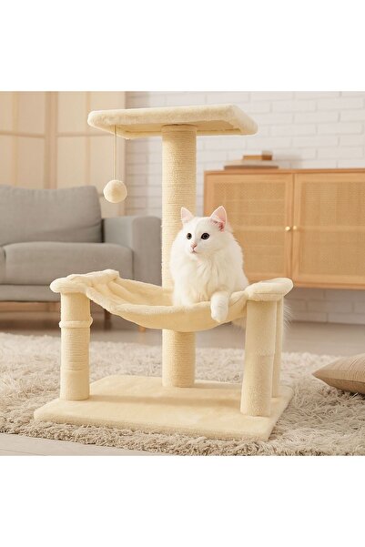 ZanaCasei Ονυχοδρόμιο γάτας με επίπεδα βελτίωσης μπεζ 50x35x70εκ.