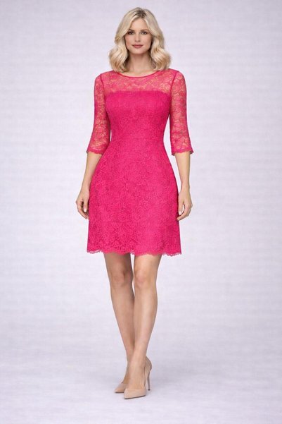 SERAVENZA COUTURE فستان سهرة أنيق بتفاصيل دانتيل بحجم صغير COU-98