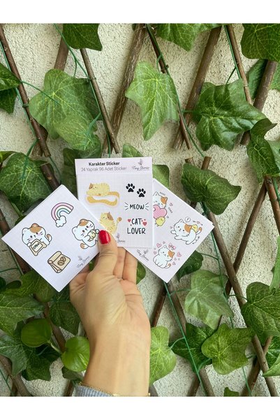 tinystoriestr Cute Character Sticker Set - 24 Sheets 96 Pieces/Agenda, Diary, Bullet Journal, Scrapbook