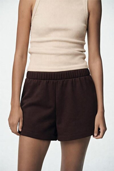 WeShaya Bitter Coffee Cotton Three-Strand Elastic Waist Relaxed Cut Soft Text...