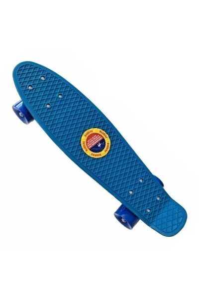 sallma Skateboard penny board albastru din plastic rezistent cu roti PU pentr...