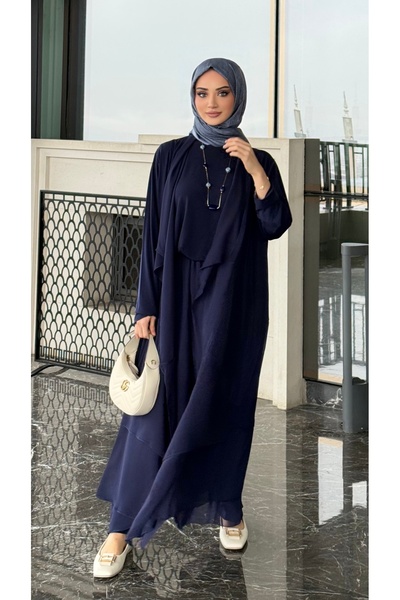 Mürdüm butik Pera Women's Chiffon Detailed Triple Set: Sleeveless Undershirt,...