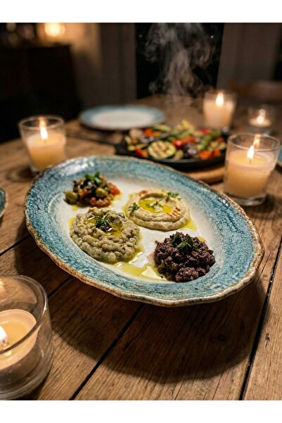 QURA Verde Oval Plate 26 cm - Kayık Plate - Salad Plate - Single Piece