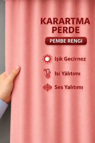 Acil Perde Pudra Blackout Fon Perde Karartma Güneşlik Işık Geçirmez Kalın Kum...