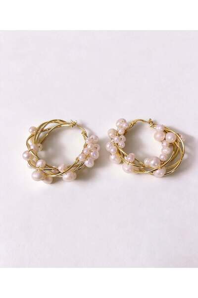 LABELRM Pearl Blossom Hoops Earrings