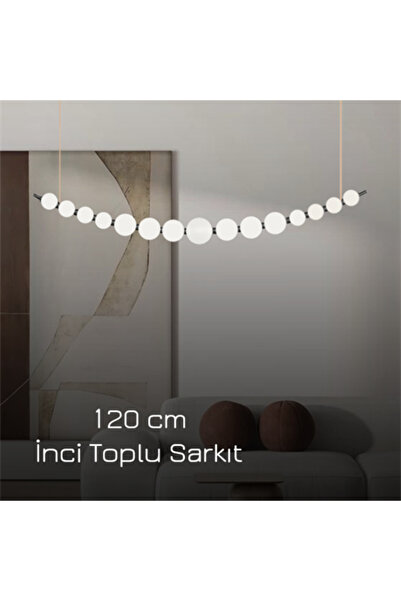 Monolux 125CM AKRİLİK KÜRE LED AVİZE SARKIT BEYAZ-RAL9003 SARI IŞIK-3000K