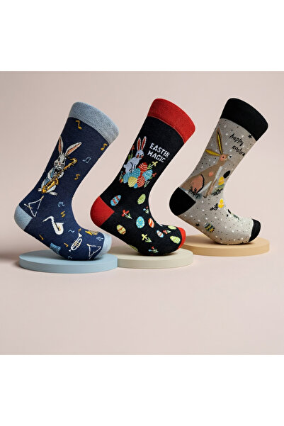 Socky Wocky Set of 3 Easter Pairs – Unisex Cotton Cartoon Socks – Ideal for a...